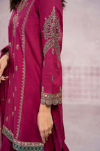 Maria B 3PC Winter 2025 Collection – Premium Dhanak Fabric  Embroidered Suit  AB